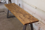 Rustic Bench with Trapezium Legs