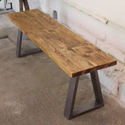 Rustic Bench with Trapezium Legs