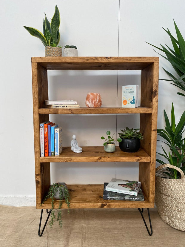 Rustic Bookcase with Hairpin Legs