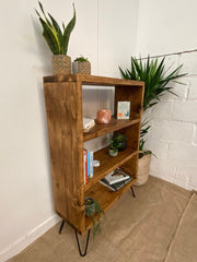 Rustic Bookcase with Hairpin Legs