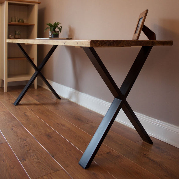 Rustic Desk with X-Frame Legs