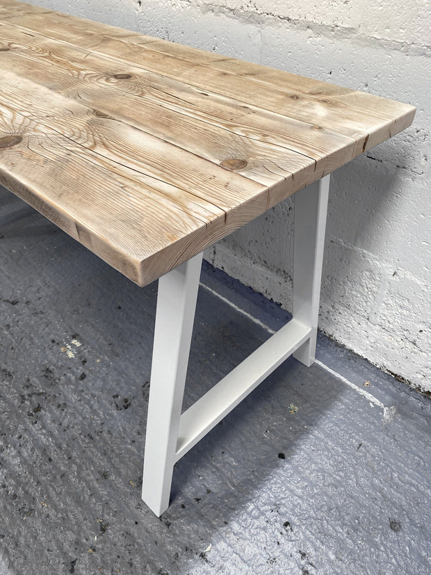 Rustic Desk with White A-Frame Legs