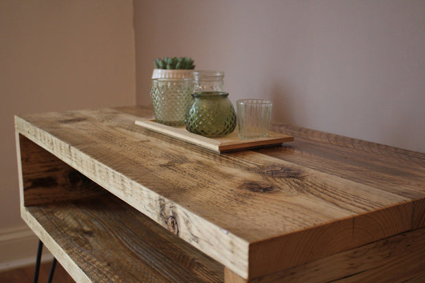 Rustic TV Stand with Hairpin Legs